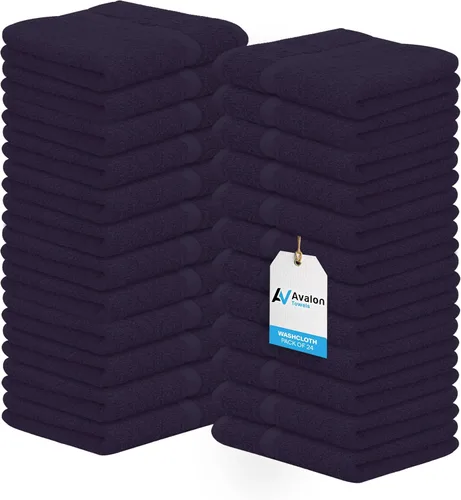 Miniatura 26 de Avalon Towels Toallitas de Algodón – (Paquete de 24) Tamaño 12x12 Pulgadas, 100% Algodón Hilado en Anillo, Toallitas Faciales Suaves y Absorbentes