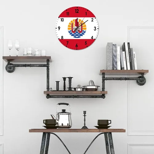 Miniatura 269 de Cheyan Reloj de pared con bandera de Canadá de 12 pulgadas, silencioso, sin tictac, de PVC, funciona con pilas, reloj redondo decorativo, regalo