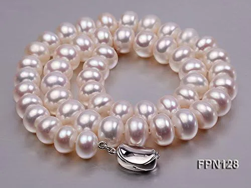 Miniatura 6 de JYX Collar de perlas blancas naturales de 18 pulgadas, aleación, FPN003-11
