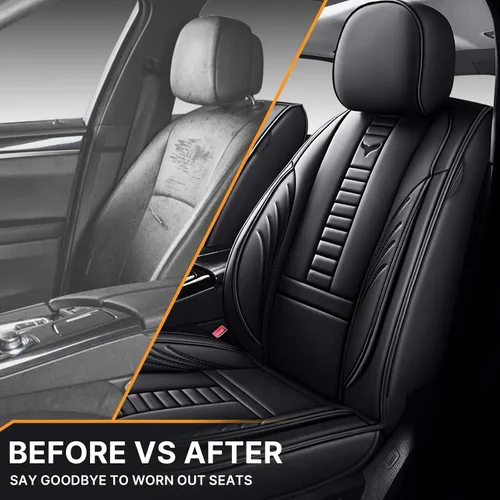 Miniatura 5 de Fundas de asiento delantero para Nissan Altima 2002-2025, protección de banco frontal dividido 3D compatible con bolsa de aire lateral, línea negra