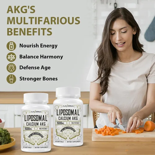 Miniatura 6 de Suplemento AKG de calcio liposomal de 1500 mg (ácido alfa-cetoglutárico), más eficaz que AAKG, Ca AKG para la longevidad, defensa de la edad