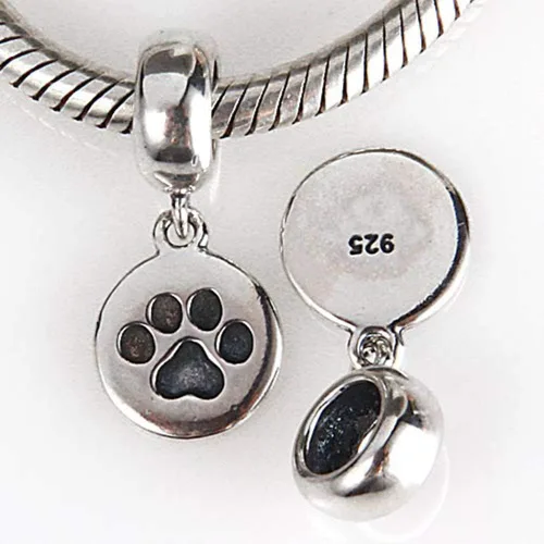 Miniatura 3 de Charm de pata de perro de cachorro de plata de ley 925 para perro pulsera Pandora, Plata esterlina