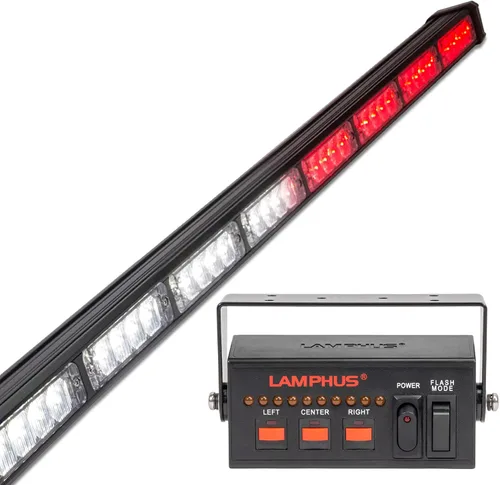 Miniatura 32 de LAMPHUS SolarBlast SBLS104 barra de luces LED de alerta de emergencia e indicación de tránsito, 47 pulgadas, 40 W - ÁMBAR AZUL, ámbar / blanco