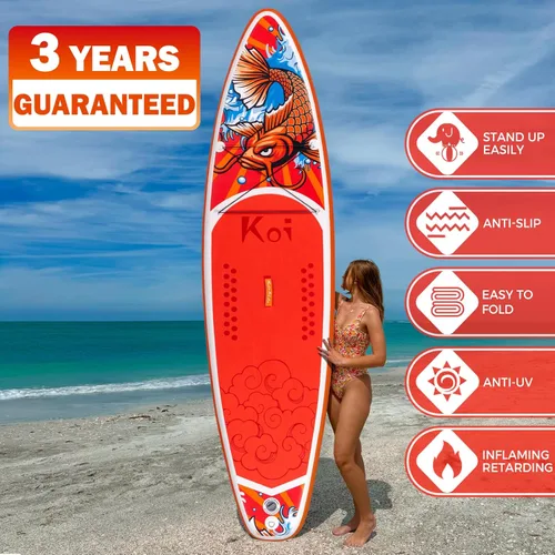 Miniatura 3 de FEATH-R-LITE Tabla de remo inflable para adultos SUP con bomba de accesorios premium, pala ajustable, correa, tres aletas, mochila