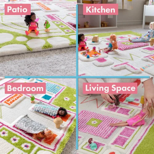 Miniatura 4 de IVI - Alfombra de juego 3D para usar como casa de muñecas, no tóxica, resistente a las manchas, juguetes educativos Montessori para niños, mediana