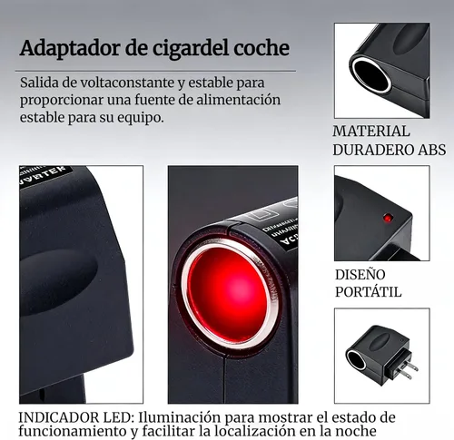 Miniatura 3 de Adaptador de corriente para encendedor de cigarrillos de automóvil, convertidor de CA a CC de 12 V CC, enchufe de pared de enchufe estadounidense