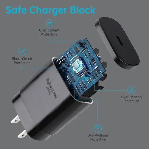 Miniatura 6 de Cargador de teléfono 17, 16, 15, carga rápida, bloque de carga USB C de 30 W con cable de carga C de 6.6 pies de largo para teléfono 17, 16, 15 Pro