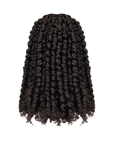Miniatura 16 de Paquete de 8 paquetes de cabello de ganchillo Passion Twist de 6 pulgadas, rizos bohemios pretrenzados previamente trenzados, negro natural 1B