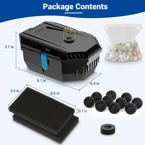 Miniatura 6 de NFESOLAR Filtro de estanque pequeño para estanques al aire libre, tanque de peces de 50 a 600 galones, caja de filtro protege la bomba sumergible