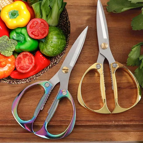 Miniatura 2 de Tijeras de cocina de acero inoxidable – Paquete de 2 tijeras de carne multiusos resistentes para aves de corral, cocina y preparación de alimentos