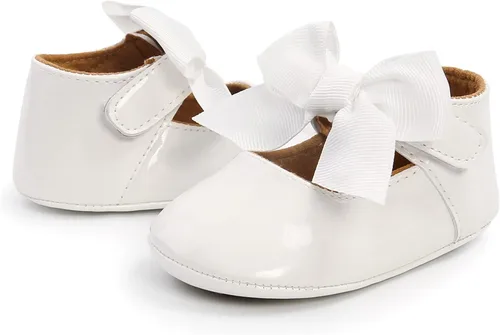 Miniatura 7 de WILLFUN Zapatos planos Mary Jane para bebé niña, diseño floral, vestido de princesa, zapatos de cuna antideslizantes para los primeros pasos
