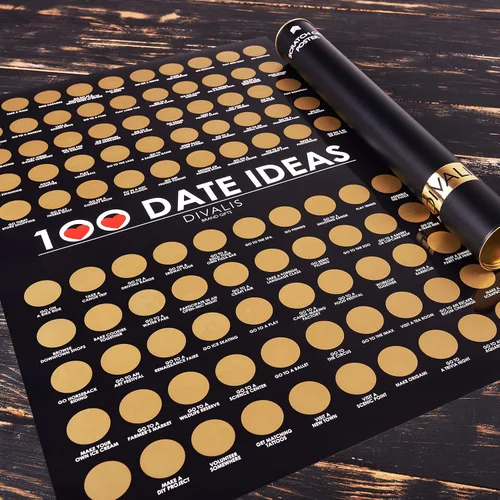 Miniatura 6 de Póster de 100 fechas para rascar la lista de deseos - Póster rascador grande para pareja de aventuras - Lista de cosas que hacer para pareja - Lista