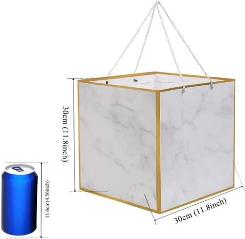 Miniatura 5 de Bolsa de regalo extragrande de mármol superior, bolsa de regalo gigante cuadrada de 11.8 pulgadas, bolsas de regalo de boda XL de gran tamaño, 1 x
