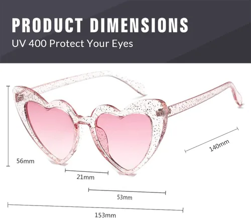 Miniatura 5 de boqopod Clout Heart Shaped Sunglasses Goggles Vintage Cat Eye Mod Style Retro Kurt Cobain Glasses