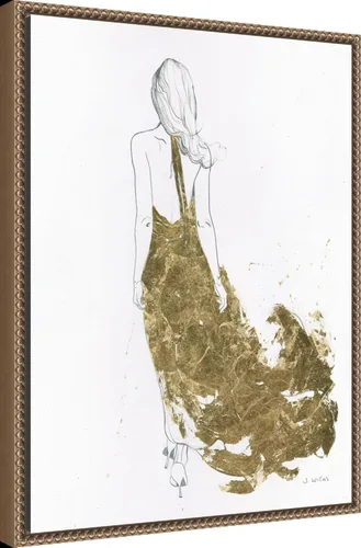 Miniatura 2 de Amanti Art Lienzo enmarcado para pared, 24 x 18 pulgadas, vestido dorado II por James Wiens, lienzo enmarcado para pared, obras de arte populares