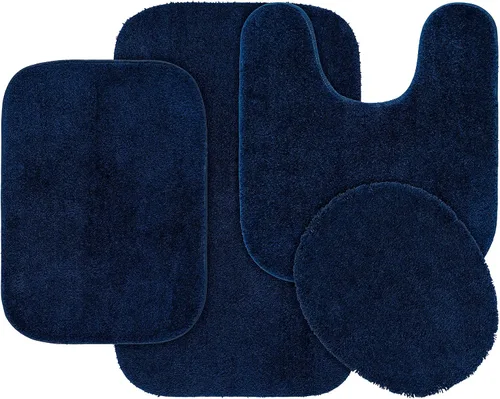 Miniatura 143 de Garland Rug 2 alfombras de baño tradicionales de nailon lavables color morado (17 x 24 pulgadas, 21 x 34 pulgadas), suaves, absorbentes y elegantes