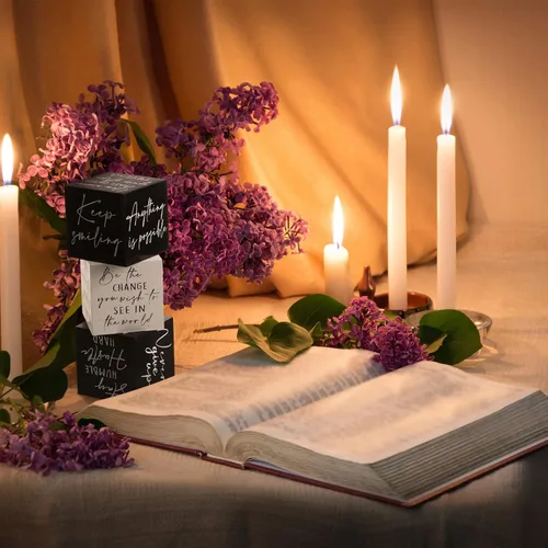 Miniatura 5 de Pinkunn 4 piezas inspiradoras de decoración de escritorio, regalo para hombres y mujeres, mini letreros inspiradores de madera para decoración