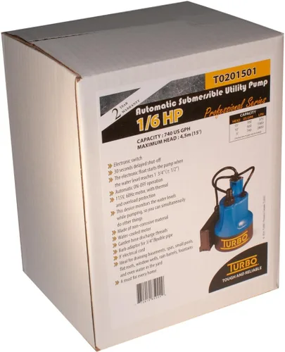 Miniatura 3 de Turbo Bomba sumergible de utilidad 1/6HP con interruptor electrónico
