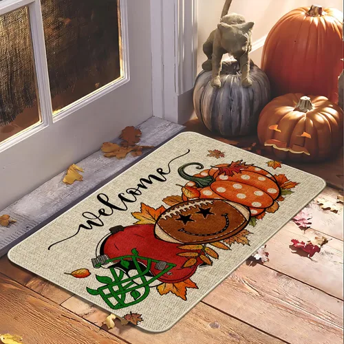 Miniatura 2 de Hello Fall Front Door Mat Indoor Outdoor Entrance, Autumn Pumpkin Door Mats Outside Entrance Fall Porch Welcome Mat Doormat Outdoor Mats for Front