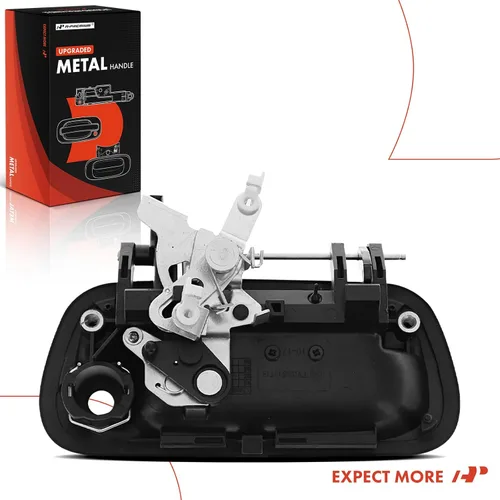 Miniatura 8 de A-Premium Manija de metal mejorada para puerta trasera con cerradura compatible con Toyota Tundra 2000-2006, negro imprimado, repuesto #