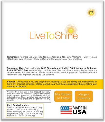 Miniatura 6 de Live To Shine Paquete de parches D de curcumina de cúrcuma y calcio y magnesio, sigue moviéndose, mantente fuerte, suministro para 30 días cada