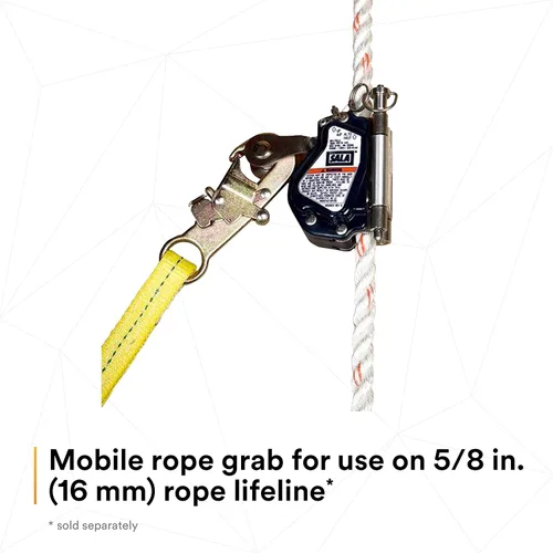 Miniatura 8 de 3M DBI-SALA Lad-Saf manos libres móvil de acero inoxidable y cuerda termoplástica Grab
