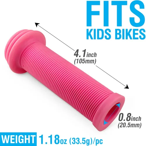 Miniatura 2 de MARQUE Mini empuñaduras para manillar de bicicleta para niños, empuñaduras de bicicleta con patrón de hongo, agarre cómodo para bicicleta infantil
