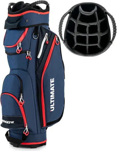 Miniatura 10 de Tangkula Bolsa de carrito de golf de 11 pulgadas con divisores superiores de 14 vías, bolsa de carrito de golf ligera y portátil con 7 bolsillos