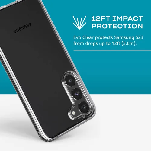 Miniatura 3 de Tech21 Evo Clear - Funda transparente para Samsung Galaxy S23, resistente a los arañazos, con protección contra caídas de 12 pies