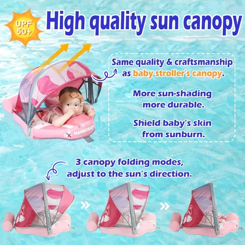 Miniatura 6 de Mambobaby Flotador con toldo mejorado no inflable para bebé, flotador inteligente de Mambo para natación, flotador de natación para bebé, flotador