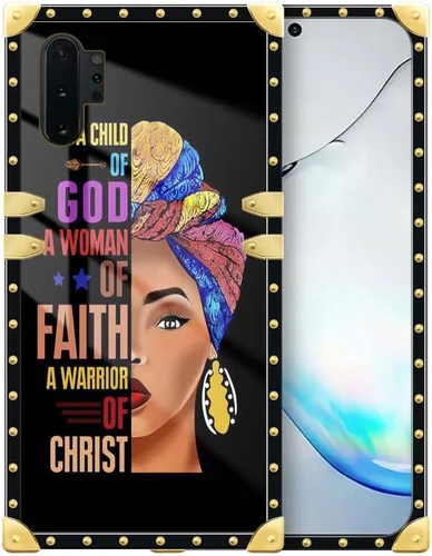 DAIZAG Funda compatible con Samsung Galaxy Note 10 Plus, decoración dorada de mujer de fe, funda protectora de TPU suave antiarañazos