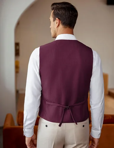 Miniatura 7 de COOFANDY Chaleco de traje de negocios para hombre, chaleco de vestir ajustado, chaleco de boda