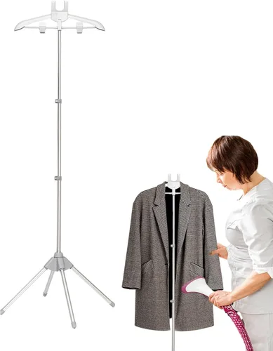 Miniatura 7 de Perchero de vapor de ropa de mano, colgador de ropa de mano vaporizador de ropa, perchero telescópico plegable de tela de pie, perchero de secado
