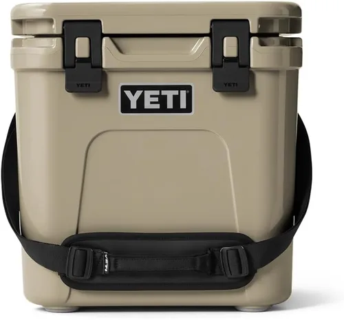 YETI Roadie 24 2.0 - Enfriador duro con correa de hombro DoubleDuty y tapón de drenaje Canela