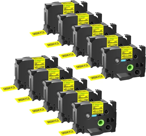 Miniatura 44 de GREENCYCLE TZe-111 - Cinta adhesiva transparente laminada de 0.23 pulgadas compatible con Brother P-Touch TZ-111 TZe111, cinta negra sobre