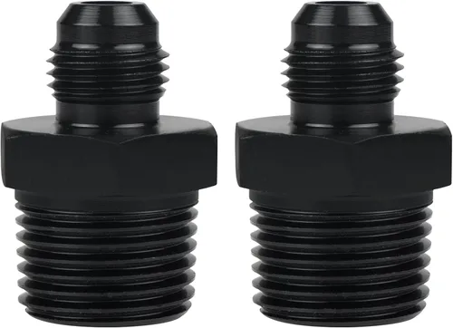 Miniatura 10 de Adaptador de manguera de tubería macho de 10AN a 1/4 NPT de aluminio recta para línea de combustible, adaptador de manguera de aluminio negro