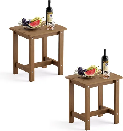 Miniatura 26 de LUE BONA - Mesa auxiliar para exteriores, mesa pequeña de exterior HDPS, mesa auxiliar Adirondack, mesa auxiliar de exterior para patio, porche