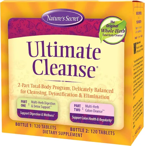 Nature's Secret Ultimate Cleanse 2 partes de desintoxicación y eliminación total del cuerpo apoya la digestión, el bienestar, la salud del colon y