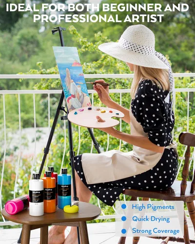 Miniatura 6 de Nicpro Juego de pintura acrílica grande de 24 colores (16.9 onzas), ricos pigmentos no tóxicos, suministros de pintura a granel para artistas
