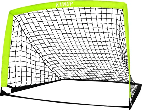 Portería de fútbol portátil de 5 x 3, 6 x 4, 9 x 5 pies, para patio trasero, red de práctica de fútbol plegable con bolsa de transporte para niños