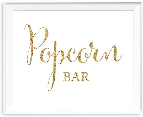 Miniatura 37 de Andaz Press Letreros de fiesta de boda, impresión de purpurina dorada, 8.5 x 11 pulgadas, escribe tu nombre y dirección en un sobre sobre mesa, 1