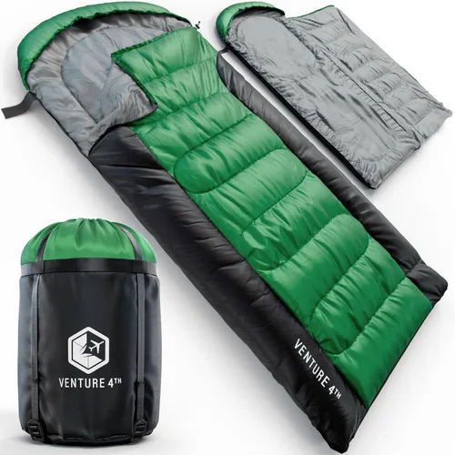 VENTURE 4TH Saco de dormir para mochileros – XXL, tamaños dobles e individuales – Saco de dormir ligero para clima cálido y frío para adultos, niños