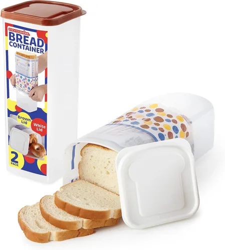Stock Your Home Recipiente para pan (paquete de 2) para pan, contenedor de almacenamiento de pan fresco, protector de pan transparente, soporte para