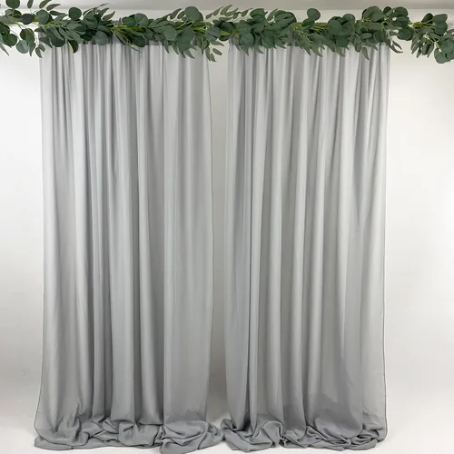 Miniatura 2 de Cortinas de fondo de gasa transparente de 10 x 10 pies (5 pies x 2 paneles), cortinas de tela de gasa para bodas, cortina larga transparente
