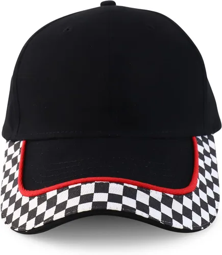 Miniatura 2 de Gorra de béisbol de algodón con tema de bandera de carreras de tamaño juvenil