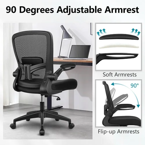 Miniatura 7 de FelixKing Silla de Oficina, Silla de Escritorio Ergonómica con Malla Respirable, Respaldo Alto Ajustable con Soporte Lumbar, Reposabrazos Abatibles