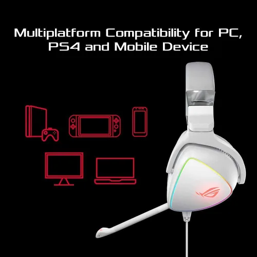 Miniatura 5 de ASUS Auriculares RGB ROG Delta Hi-Res ESS Quad-DAC, efecto de iluminación circular RBG Conector USB-C para PC, consolas y juegos móviles