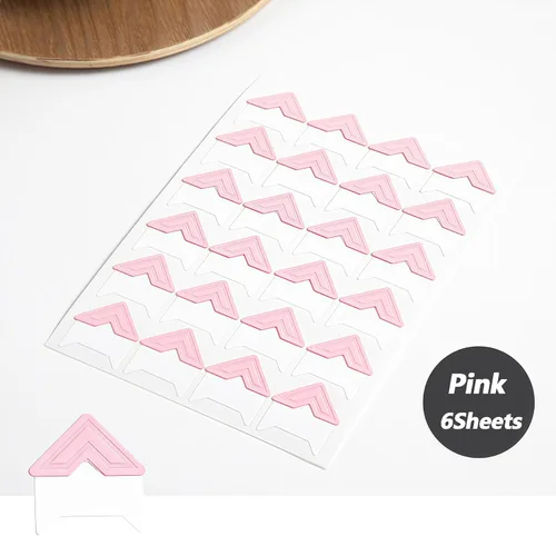 Miniatura 9 de 6 hojas (144 unidades), calcomanías clásicas de papel autoadhesivas para esquinas de montaje de fotos, decoración de pared, calcomanías de bricolaje