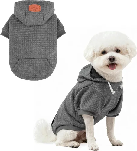 Miniatura 66 de BEAUTYZOO Sudadera con capucha para perro pequeño con bolsillos, ropa para perros pequeños y medianos, niño y niña, abrigos de algodón laminado tipo