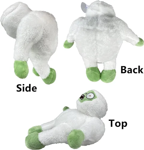Miniatura 4 de JHESAO Juego de 6 piezas de peluche de plantas y zombis, falda verde de zombies, juguete de cabeza de cono zombi, 1 2 muñecos zombi de pato suave